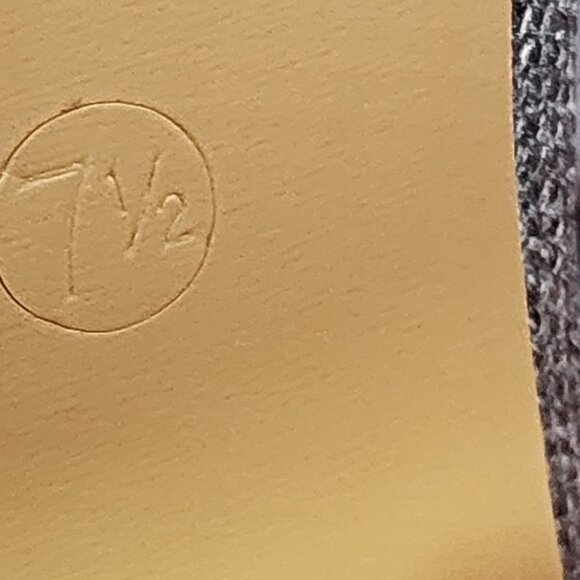 Newbella Grey Mousse Fit Pointed Toe Square Heel Gold Tone Chain Dress Mule 7.5 - Picture 16 of 16